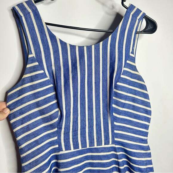 Vineyard Vines Cotton Linen Striped Fit & Flare Dress, Coastal, Size 8 - Picture 5 of 12